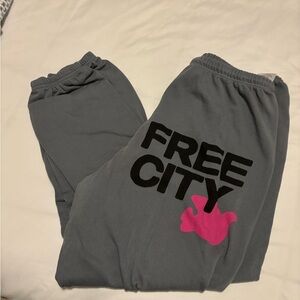 freecity Charcoal Joggers with Pink Accent